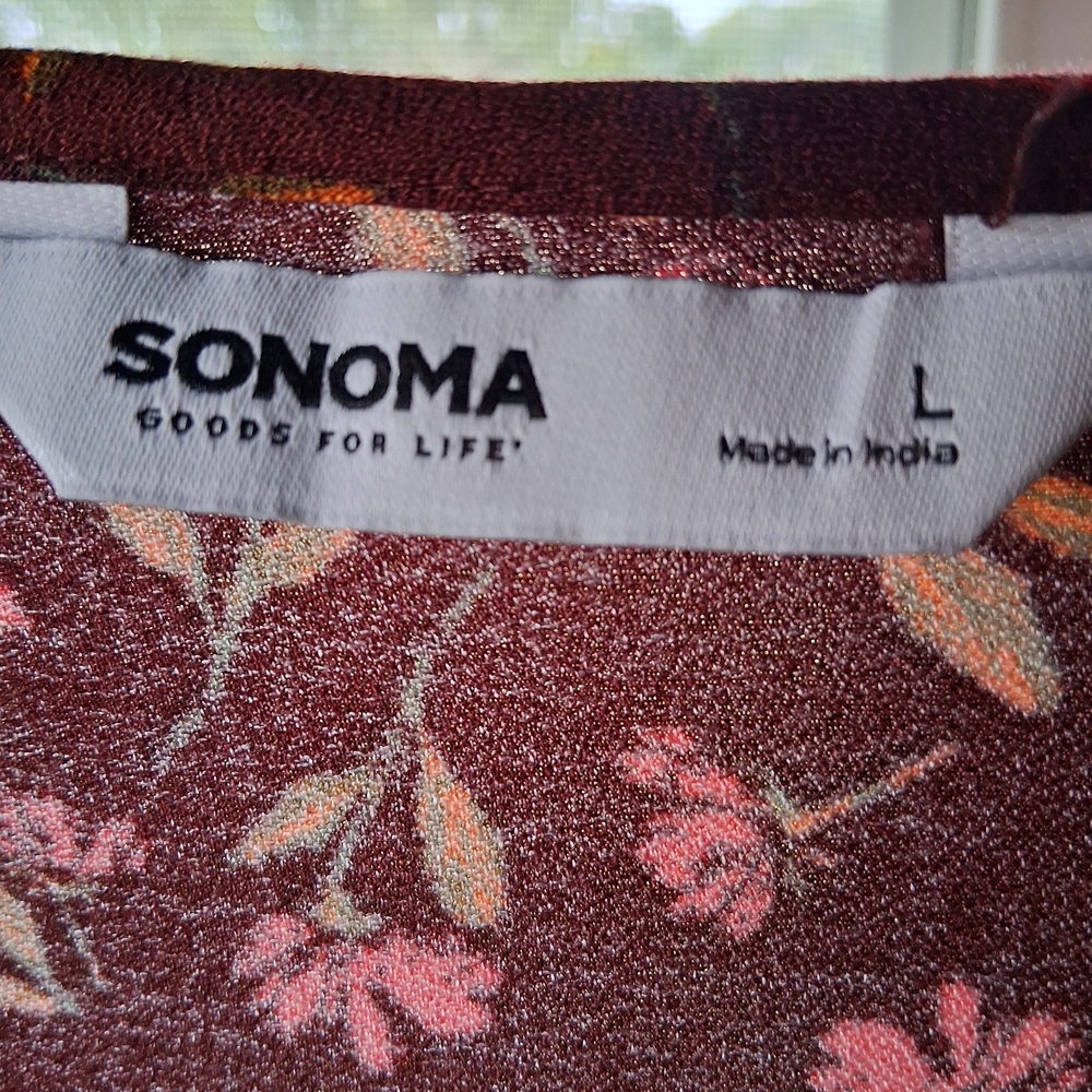 Sonoma Floral Ruffle Blouse - Red - Picture 3 of 10